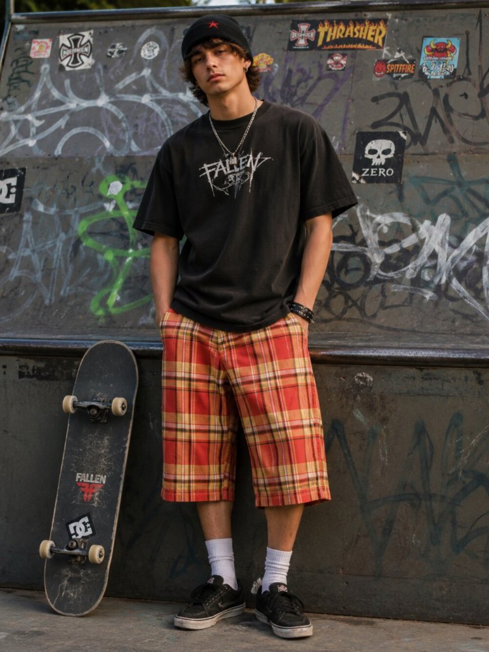Vtg Kani Gold Label Y2K 90s Streetwear Baggy Linen Blend Men's Shorts Sz 38